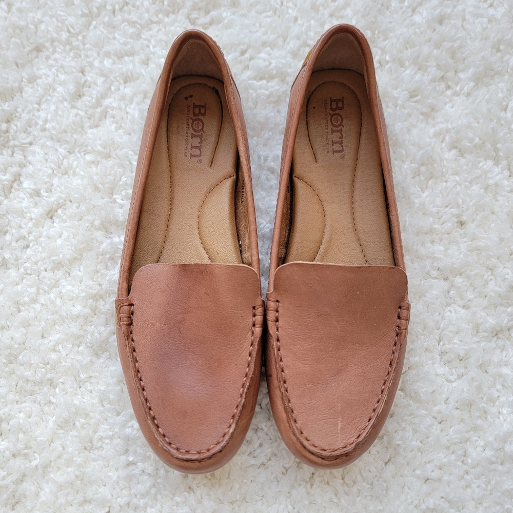 (sold) Amani driving leather loafers, tan, vintage style